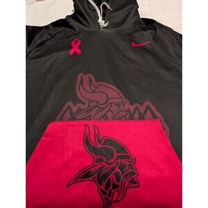 Minnesota Vikings NFL Football Hoodie Sz 4 XL Pink Ribbon Breast Cancer Awarenes
